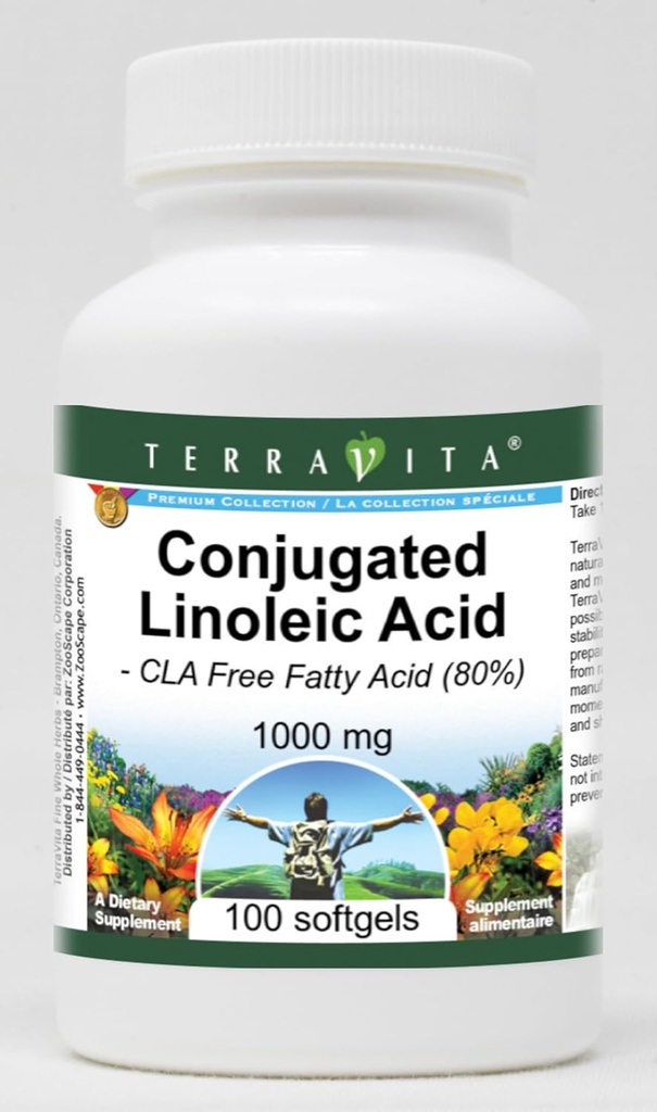 Konjugeret linolsyre - CLA fri fedtsyrer (80%) - 1000 mg (100 softels, ZIN: 427996)