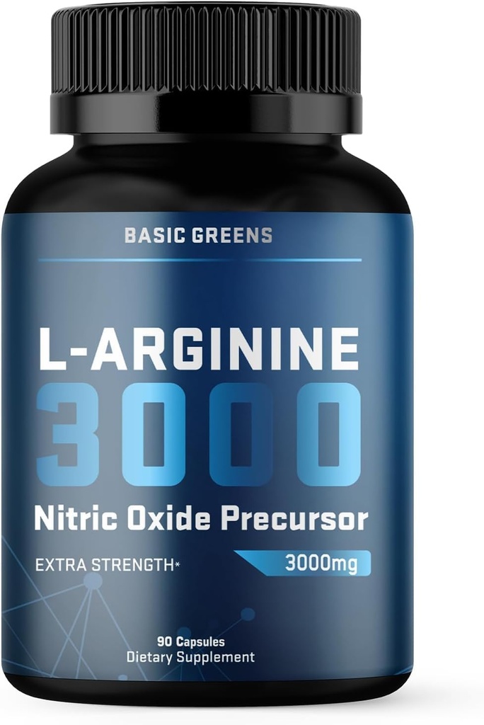 L- Arginin 3000mg nitrogenoxid supplement til mænd og kvinder - Non- GMO Vegan kapsler med Beet Root til cirkulation, Endurance, energi, Stamina, ydeevne og træning support - 90 Caps