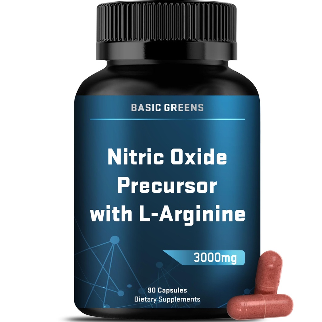 L- Arginin 3000mg nitrogenoxid supplement til mænd og kvinder - ikke-GMO Vegan kapsler med Beet Root til cirkulation, Endurance, energi, Stamina, ydeevne og træning - 90 Caps
