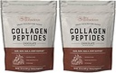 Live Bevidst Collagen Peptider pulver - Chokolade Collagen pulver - hår, hud, negle, og fælles støtte - Type I & III Grass- Fed Collagen Kosttilskud til kvinder og mænd (2 - Pack)