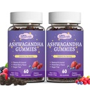Ashwagandha Gummies 3000mg - 120 Count (60-Day Supply) for Stress Relief & Immune Support with Maca, L-Theanine, GABA, Turmeric - Mixed Berry Flavor