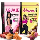 Aguaje Maca 3 Powder for Women – Booty & Hip Growth Support – Natural Plant-Based Curves Supplement – 1 Month Supply