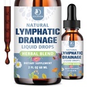 Liposomal Lymphatic Drainage Drops – Organic Herbal Blend Liquid Supplement for Lymphatic Support, Healthy Circulation & Fluid Balance with Echinacea and Dandelion – Raspberry Flavor Drops, 2 Fl Oz