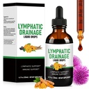Lymphatic Drainage Drops, Herbal Lymphatic Support Liquid Supplement with Elderberry, Echinacea, Cleavers, Dandelion Root, Ginger & Burdock Root, Vegan, Alcohol-Free, 4 Fl Oz