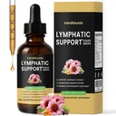 Lymphatic Support Drops, Lymphatic Supplement | Echinacea, Elderberry & Dandelion | Supports Lymphatic Health, Immune Wellness & Antioxidant Support | Non-GMO, Green Apple Flavor | 2 fl oz