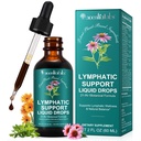 Lymphatic Drainage Drops, 21-in-1 Organic Lymphatic Drainage Supplement with Dandelion Extract, Zine, Burdock Extract,for Lymph System Support, Cleanse | Gluten-Free, 60ml