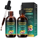 Lymphatic Drainage Drops, Support Supplement with Echinacea, Dandelion, Elderberry, Cleavers, Astragalus, Burdock & More, 2 FL OZ - Natural Lymphatic Cleanse & Immune Support