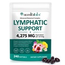 Lymphatic Drainage Supplements, 4275mg Lymph System Support for Women & Men, Herbal Lymphatic Complex with Dandelion, Burdock, Echinacea, Cleavers, Turmeric & Bromelain for Fluid Balance, 240 Capsules