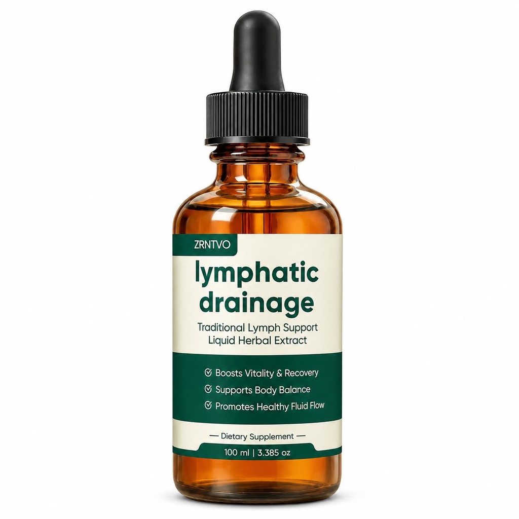 Lymphatic Drainage Drops, Organic Lymphatic Drainage Supplements with Cleavers, Red Clover Flower, Stillingia Root, Prickly Ash Bark, 3.38 fl oz (100 ml)