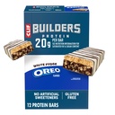CLIF BUILDERS Protein Bars - White Fudge OREO-Flavored - 20g Plant Based Protein - Gluten Free - Non-GMO - Low Glycemic - No Artificial Sweeteners - 2.4 oz. (12 Pack)