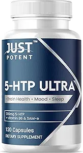 Bare Potent 5- HTP Ultra 200mg • 124; 120 Kapsler - 4- Månedeforsyning • 124; til søvn, mad, og hjerne sundhed • 124; Forgyldt med SAC- e og vitamin B6