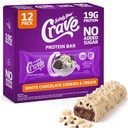 Satisfy Your Crave Protein Bars– High Protein Delicious Snacks– 19g of Protein, No Added Sugar– White Chocolate Cookies & Cream– Perfect Breakfast, On-the-Go Snack, Pantry Staple & Office Treat– Non-GMO, 12 Pack