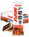 RAW Nutrition Protein Bars, Dark Chocolate Cookie Butter, 21g Whey Protein, Low Sugar, Better-for-You Candy Bars, Gluten Free Chocolate Protein Snack for Muscle Recovery & Gym Fuel, 12 Count