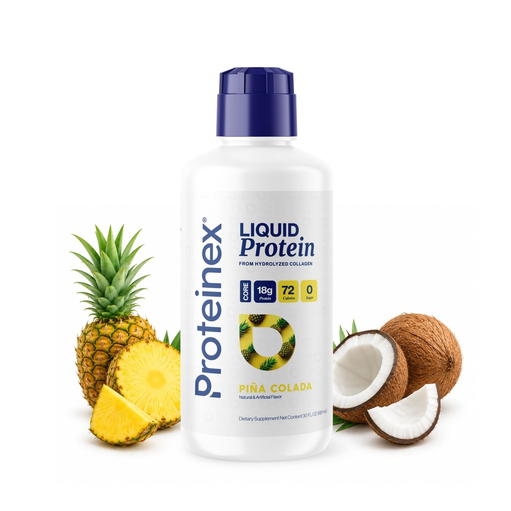 Proteinex Medical Grade flydende Hydrolyzed Protein Max Strength - Understøtter Sårheling og læge anbefalet - Ingen kulhydrater, Zero Sugars & Klar til at drikke flydende protein (Natural Pina Colada, 30 Fl Oz)