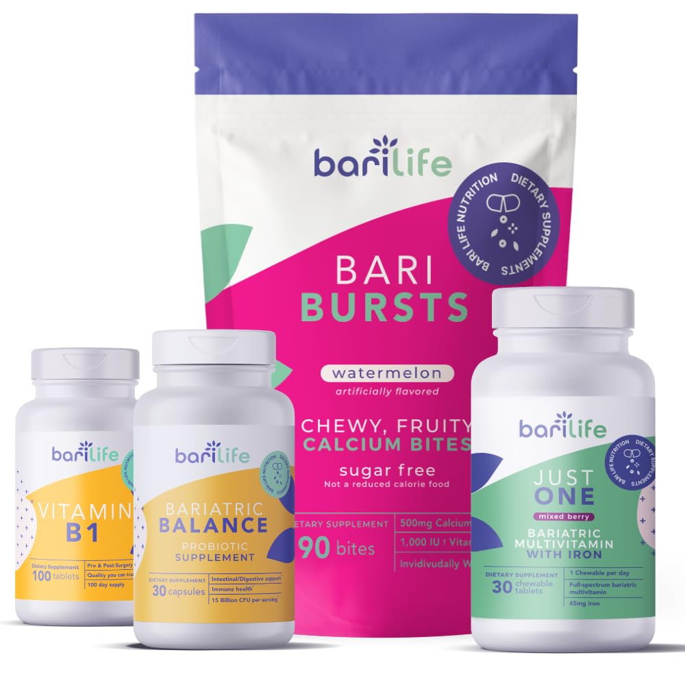 Bari Life Post- Op, Gastric Sleeve, Gastric Bypass Vitamin og supplement Starter Kit (Watermelon)
