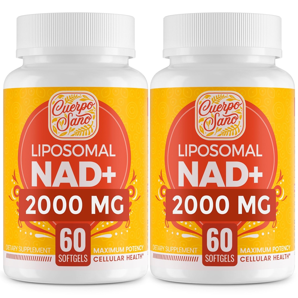 2000 MG NAD Supplement, Liposomal NAD + med høj absorption, mere effektiv end Nicotinamid Riboside, Pure & Plus Boosting Supplement, Aging Defense, Metabolisme & Cellular, 120 bløddele