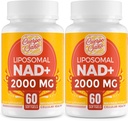 2000 MG NAD Supplement, Liposomal NAD + med høj absorption, mere effektiv end Nicotinamid Riboside, Pure & Plus Boosting Supplement, Aging Defense, Metabolisme & Cellular, 120 bløddele