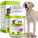 Mælk tidsel til hunde, 180 tyggetabletter Mælk tidsel supplement til hunde naturlig leverstøtte til kæledyr, Nyre rengøring & reparation, Øger immunsystemet Peking Duck Flavor