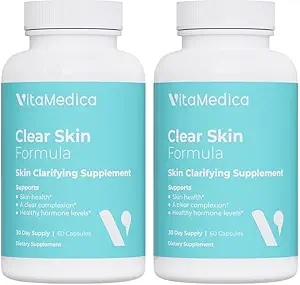 VitaMedica Clear Skin Vitamin Formelle 124; Noncystic Acne supplement til hud Clearing • 124; Breakout behandling for kvinder og mænd • 124; Vitamin A, C, E, Selen, Chrom, og Zink til hud sundhed • 124; 2 Pack