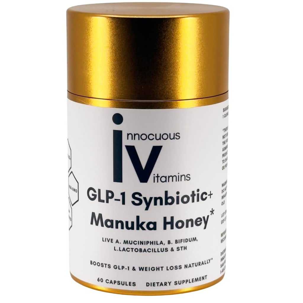 GLP-1 Synbiotic+Manuka Honey, Clinically Proven Natural Probiotics for Weight Loss, Belly Fat Reduction, Boost Fat Secretion, Gut Health, Manage Appetite & Cravings, Increase GLP-1