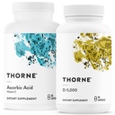 THORNE - Immun & Wellness Support Bundle - Asorbic Acid & D-5000 - Antioxidant & immunfunktion - 60 Servere