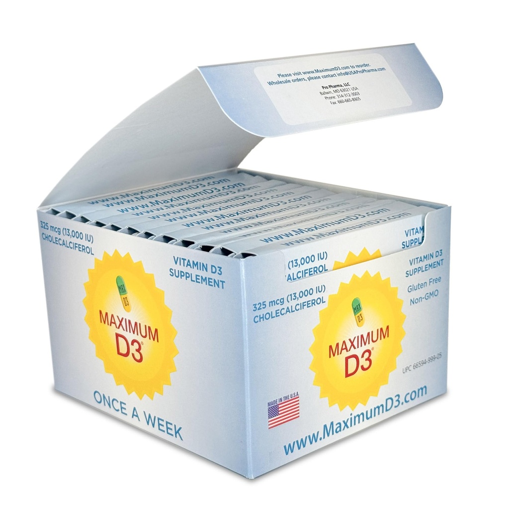 13,000 IU Box, 60 Capsules Total (12 Cards/Box x 5 Capsules per Card), 60-Weeks Supply
