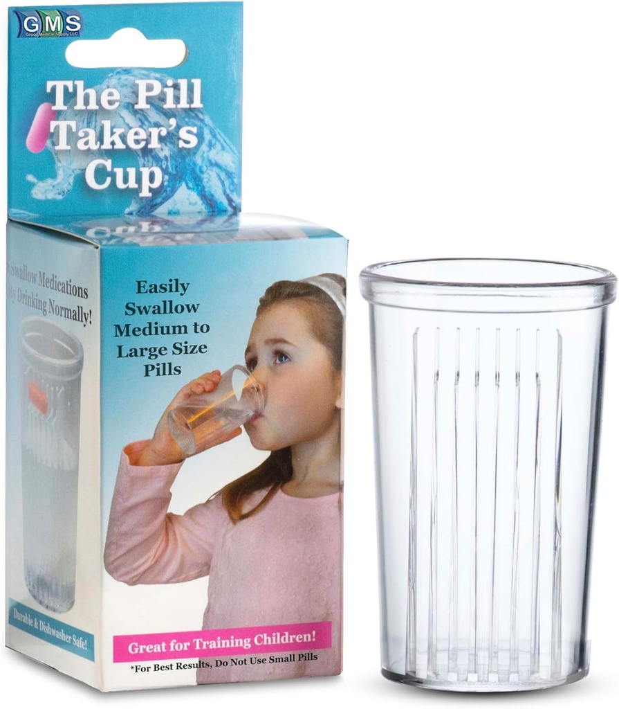 Pille Taker Cup - gør synkning Medium til store tabletter & piller nemt - blot drikke medicin sammen med vand - Lille Sized Cup Ideel til børn, voksne & seniorer