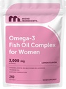 Micro Ingredients Omega-3 Fish Oil Complex for Women, 240 Softgels | EPA DHA + Omega-7 | with Vitamin E, Evening Primrose Oil, Biotin, Sea Buckthorn Oil | Lemon Flavor | Non-GMO, Gluten Free
