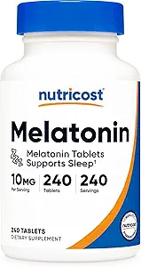 Nutricost Melatonin 10mg, 240 tabletter - 10mg per servering, non- GMO, gluten fri
