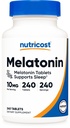 Nutricost Melatonin 10mg, 240 tabletter - 10mg per servering, non- GMO, gluten fri