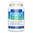 Top Nurex Magnesium Complex 1000 mg, 8-Source Magnesium Blend with Glycinate, Citrate, Malate & Taurate, Vegan Non-GMO Formula, 90 Capsules