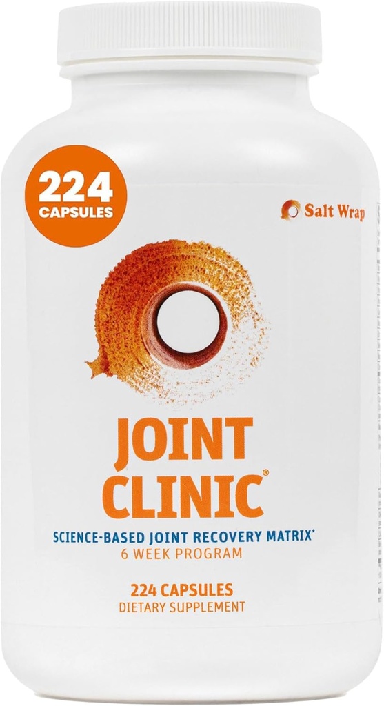 SaltWrap Joint Clinic - Multivitamin til fælles sundhed og inddrivelse - med type II collagen, C3 gurkemeje, Cissus og Hyaluronsyre - 224 kapsler