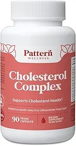 Mønster Wellness Cholesterol Complex Supplement - All- Natural Balancing Formel - Boost Samlet Wellness - 3. part Lab Testet - 90 Vegan kapsler
