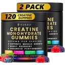 Creatine Monohydrate Gummies for Men & Women, 9000MG Creatine Gummies Sugar Free Mixed Flavored with L-Taurine, BCAA 2:1, B12 B6 for Boost Strength, Focus & Endurance, Vegan, Non-GMO, 2 Bottle