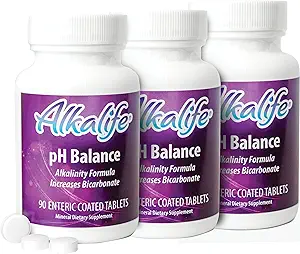 Alkalife pH Balance Supplement Tablets - The First Patented Alkaline Bicarbonate Pills - Neutralize Acid, Balance pH, Immune Support, Peak Performance, Detox - 270 Tablets