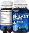 Pure Himalayan Organic Shilajit Gummies - Potent Shilajit Resin Supplement for mænd og kvinder - 100% Natural med 90 + Trace Minerals - Boost Energy, Vitality, og immunforsvar - 60 Gummies