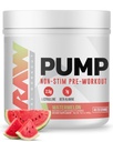 RAW Pump Stim Gratis Pre Workout (Watermelon) - Non- Stimulant Pre Workout supplement Pulver Nitrogenoxid Booster - Pre Workout Kosttilskud drikke til under træning - 40 Servere