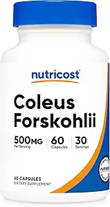 Nutricost Coleus Forskohlii 500mg Servering - Maksimal styrke Formel 60 Caps (2 flasker)