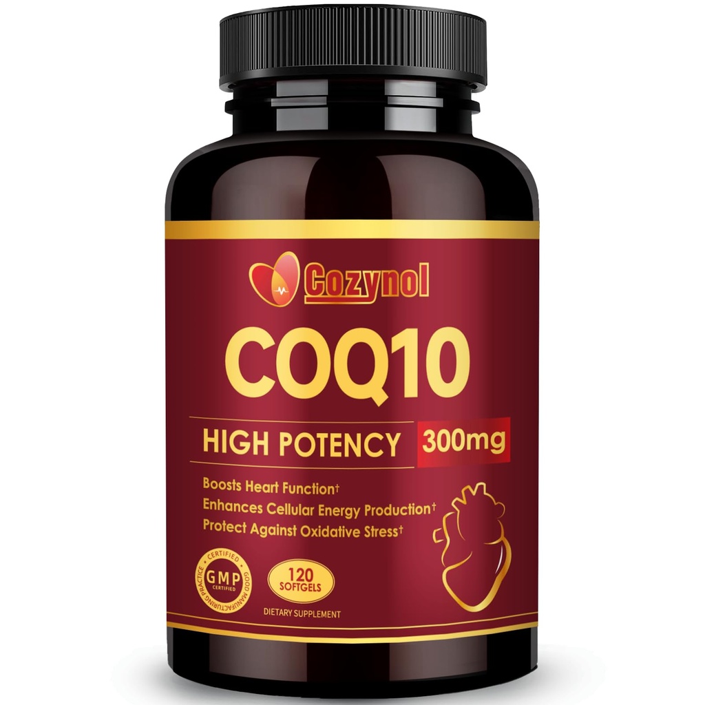 CoQ10 300mg Softgels with PQQ & Omega 3, Maximum Absorption Coenzyme Q10, Powerful Antioxidant for Heart & Energy Health, 120 Count, Non-GMO