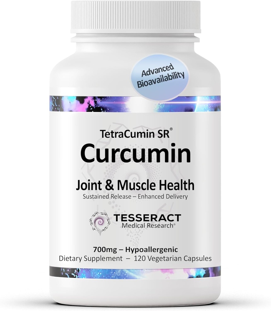 TetraCumin SR Fælles Support, Vedvarende Release Gurkemeje Metabolit, Proprietary fælles Kosttilskud til kvinder & mænd, Hjælper fremme muskler og fælles sundhed, 120 Kapsler