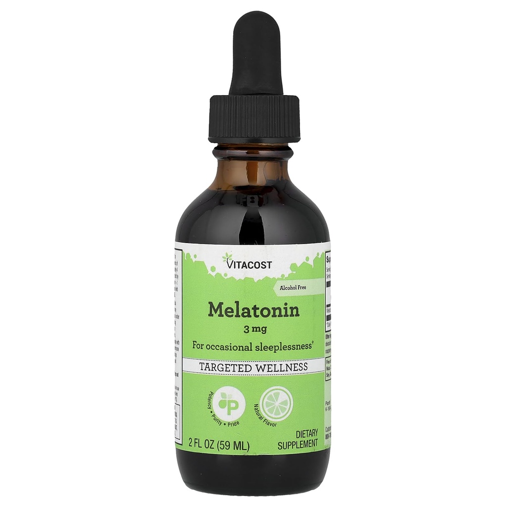 Vitacost Melatonin Liquid - 3 mg per Serving - 2 fl oz