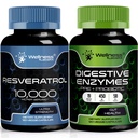 WELLENess LABSRX Resveratrol kapsler 10. 000 mg - fordøjelsesenzymer 450 mg