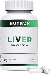 Leverrens og Detox sundhed Support af Nutrum, Vegansk leverformel, Natural Herbal Lever Fornyelse med C-vitamin, Mælk tidsel, Støtte til dårlig ånde, Acne, lav energi, 60 kapsler