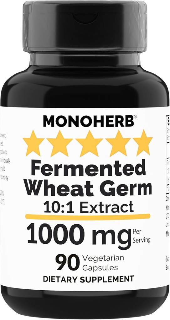 MONOHERB Gæret hvede Germ Extract 1000 mg - 90 Vegetariske kapsler - Spermidin