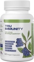 Tru Immunity Boost, immunsupporttillæg, immunbooster vitaminer til voksne med hyldebær, Echinacea, C-vitamin, propolis og beta glucaner, 60 Veganske kapsler