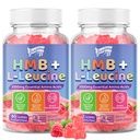 2 Pack HMB and L-Leucine 3000mg with Calcium Gummies - Muscle Support & Recovery for Adults & Elderly, Vegan, Non-GMO, Gluten Free, 120 Gummies