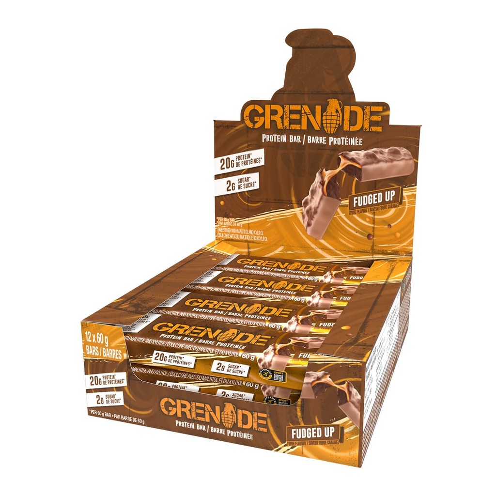 Grenade High Protein, Low Sugar Bar - Fudged Up, 12 x 60 g