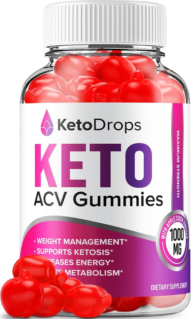 Keto Drops ACV Gummies - Advanced Formula Drops Keto Plus ACV Apple Cider Vinegar, ACV Dietary Supplement Men Women (60 Gummies)