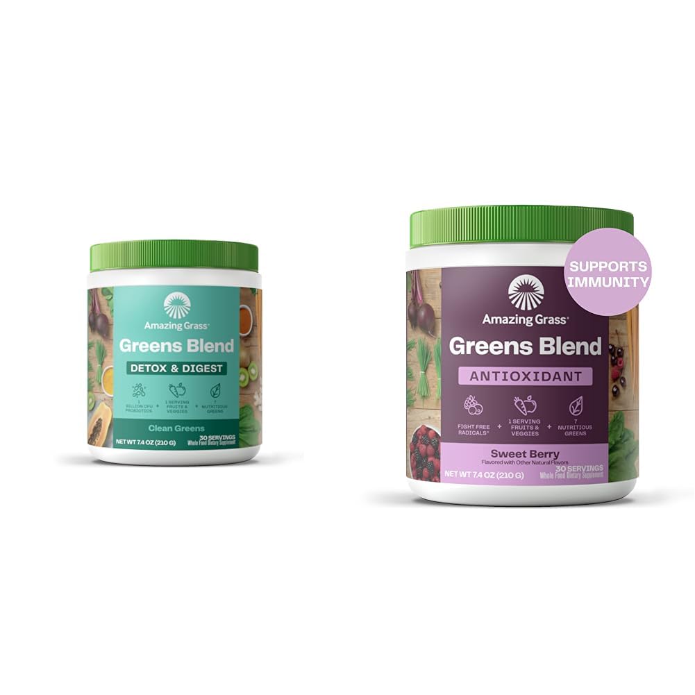 Amazing Grass Greens Blend Detox & Digest & Greens Blend Antioxidant