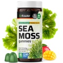 BIO KRAUTER Irish Sea Moss Gummies for Women and Men - 2840 mg Styrker - 90 Veganske Tyre - Bladderwrack & Burdock Root Supplement - Chondris Crispus Formel - Seamoss Gummies